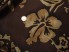 Jedwab krepa czekoladowo-beżowe kwiaty