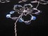 Wieczorowy tiul lazurowo-perłowe metalizowane kwiaty