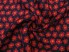 Jedwab  krepa żakardowa retro malinowo-granatowe kwiatuszki KUPON