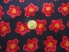 Jedwab  krepa żakardowa retro malinowo-granatowe kwiatuszki KUPON