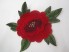 Róża premium malinowo czerwień złoto haft termo