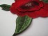 Róża premium malinowo czerwień złoto haft termo