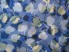 Jedwab krepa satynowana błękit królewski lazur wanilia kwiaty