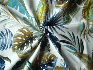 Bawełna z lycrą tropikalne liście palmy 