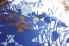  Bawełna etamina malowane kwiaty błękit biel 
